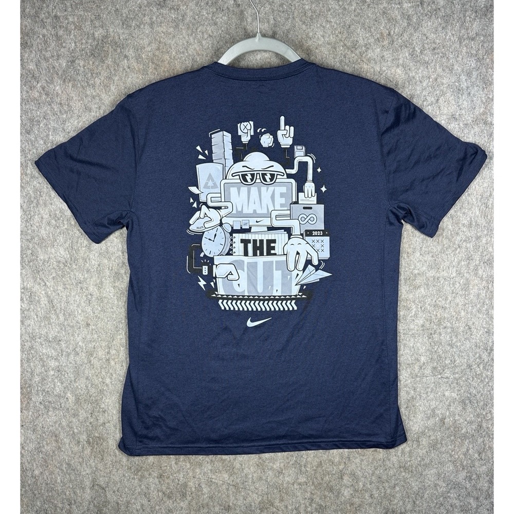Nike Make The Cut Keep Best Toss Rest Dri-FIT T-Shirt Mens M Navy 2023
